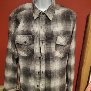 New Harley Davidson Mens Western style Long Sleeve Button Down  fleece shirt